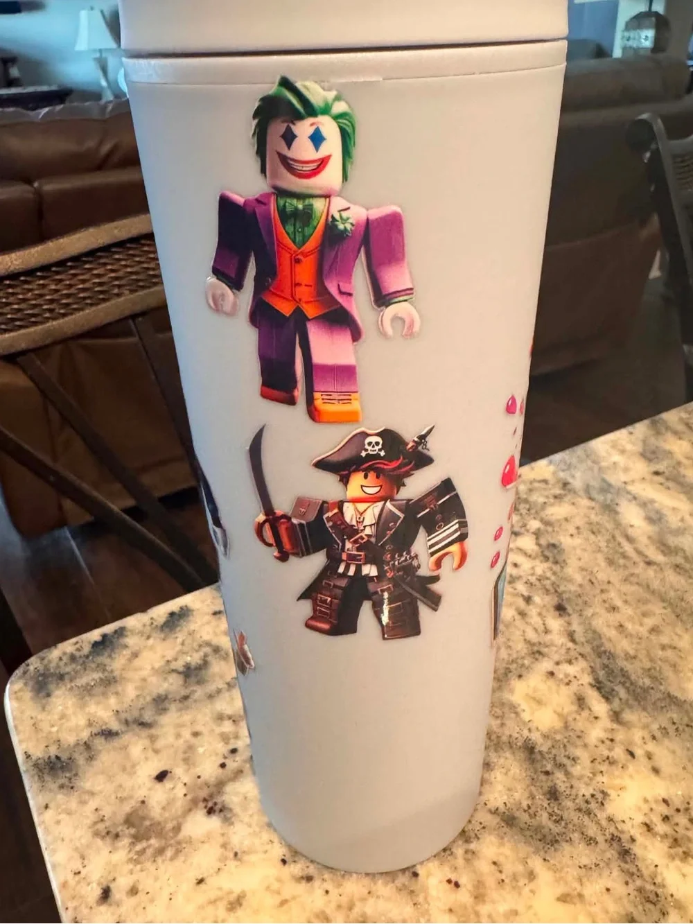 ROBLOX gray Travel Tumbler with Colorful Logo NEW IN BOX WITH STRAW